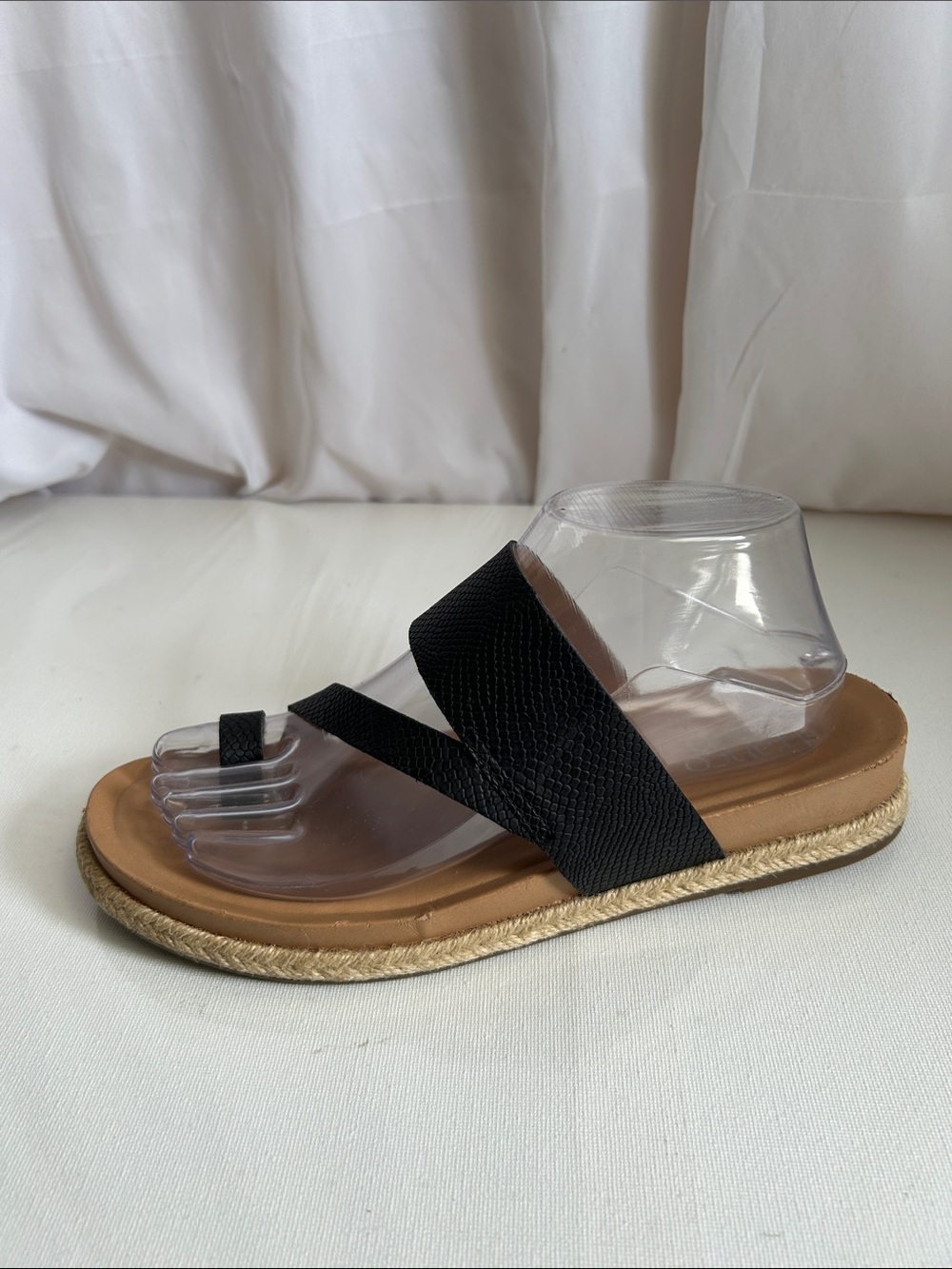 Franco Sarto Black Strappy Espadrille Sandal